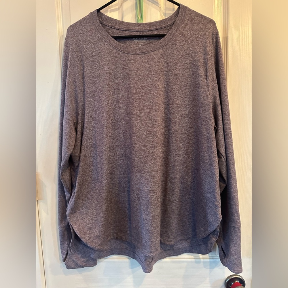 Athleta Uptempo purple heathered 1X Women's Long Sleeve Top EUC